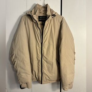 Eddie Bauer Men's Beige Jacket Down filled XLT